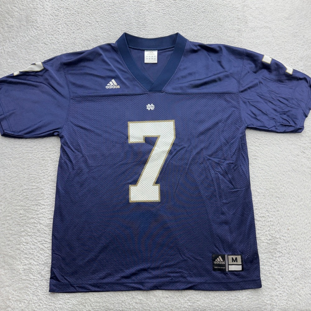 Adidas Notre Dame Fighting Irish Football Jersey Navy Blue Number 7 Mens Medium